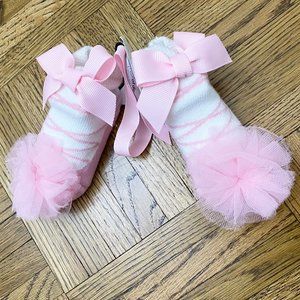 Mud Pie Girls' TULLE PUFF SOCKS Pink (0-12Months)